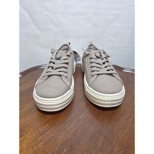 Skechers BOBS Memory Foam Canvas Sneakers Taupe Women's Size 7 NWT Washable